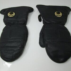 Vtg 1960's SKI DOO Snowmobile Leather Mitts Gloves Size M